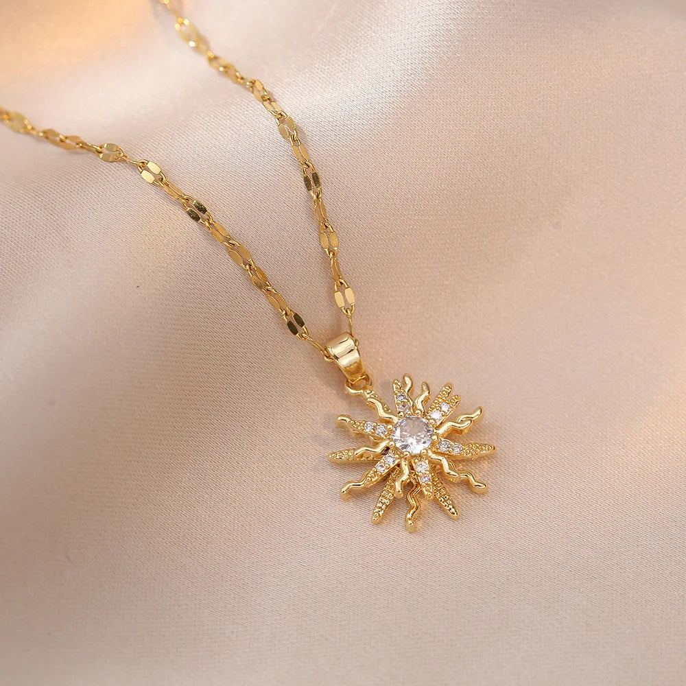 The Vintage Sunflower Necklace Gold