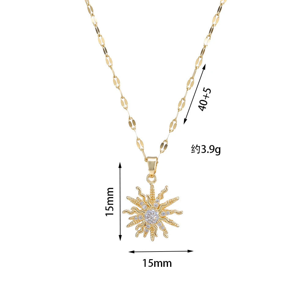 The Vintage Sunflower Necklace Gold